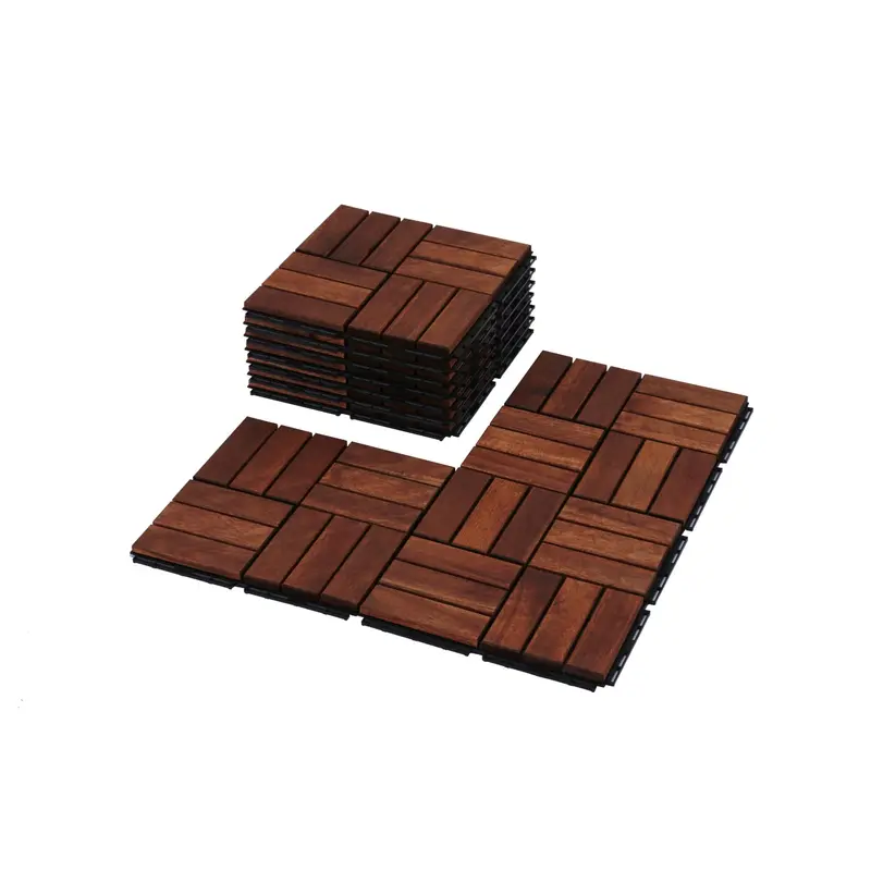 Wow Pioneer Interlocking Acacia Wood Deck Tiles For Outdoor Flooring 1