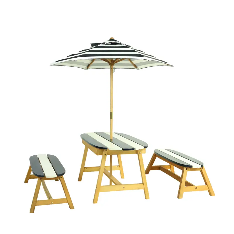 Wow Pioneer Kids Indoor Outdoor Picnic Table Set With Umbrella 1
