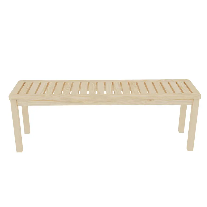 Wow Pioneer Outdoor Solid Wood Pine Backless Slatted Bench 1