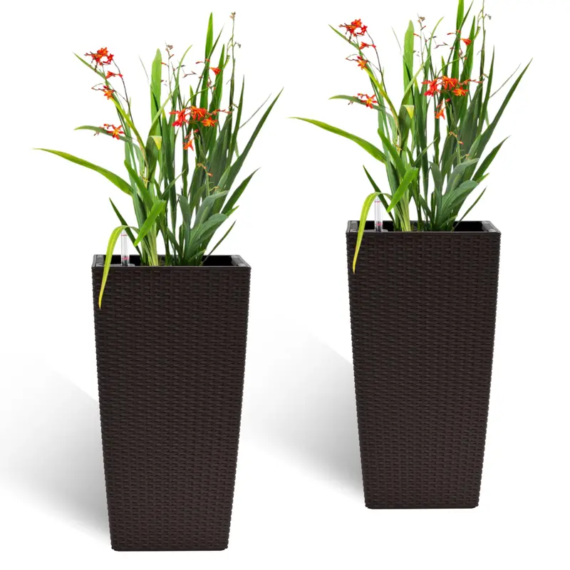 Wow Pioneer Pack Of 2 Square 22-Inch High Planters For Home And Garden Use 1