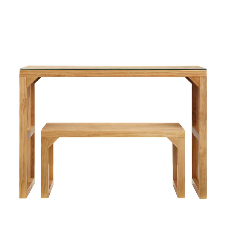 Wow Pioneer Pine Wood Dining Table And Bench Set 1