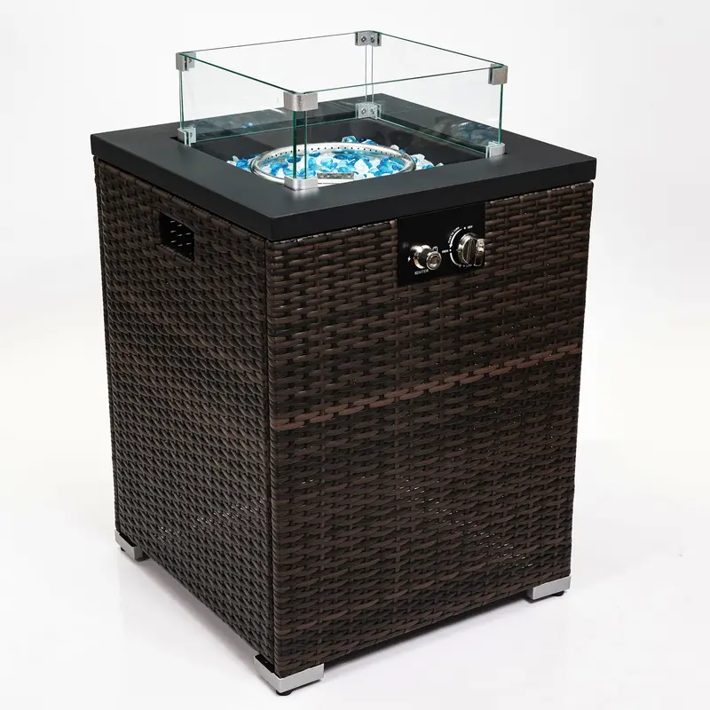 Wow Pioneer Premium 22 Inch Square Propane Gas Fire Pit Table For Outdoor Spaces 1