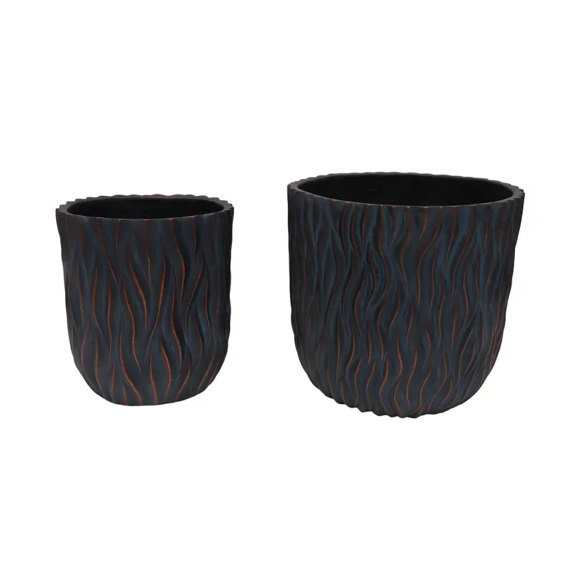 Wow Pioneer Set Of 2 Large Round Planters In Two Different Sizes 1