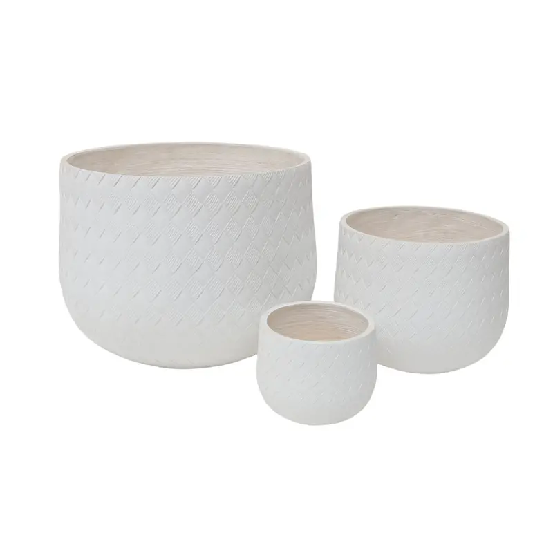 Wow Pioneer Set Of 3 Assorted Sizes Round Planters For Home And Garden Use 1