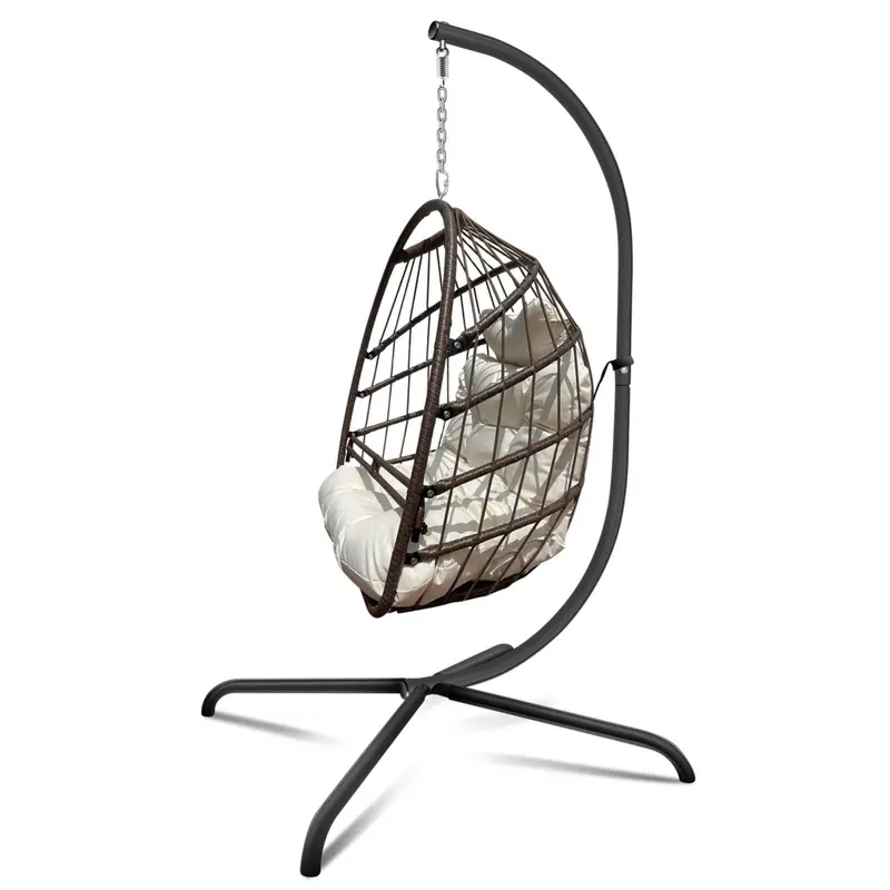 Wow Pioneer Swing Egg Chair With Stand For Indoor Outdoor Use 1