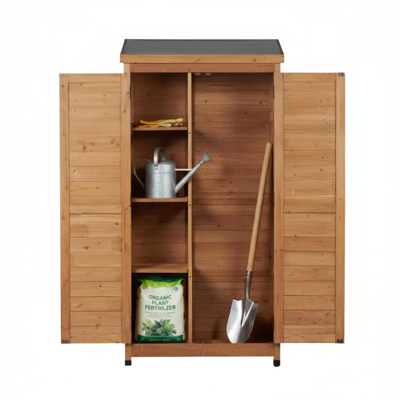 Wow Pioneer Vertical Outdoor Storage Shed Tool Cabinet For Garden Patio Lawn 1