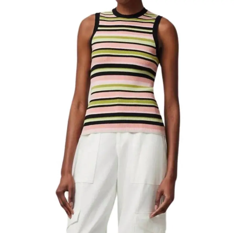 Yarn Stripe Tank Top In Pink Multi 1