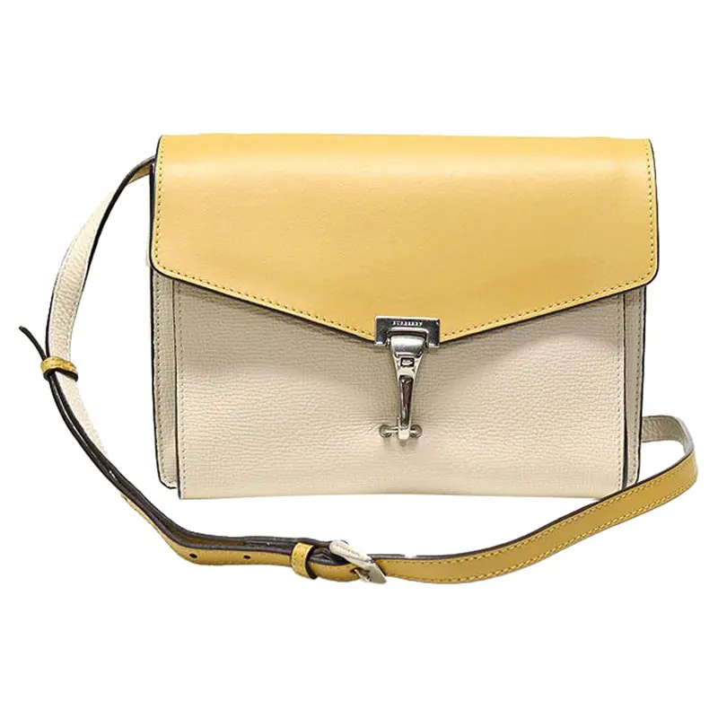 Yellow Limestone Bicolor Grain Leather Macken Small Crossbody Bag 1