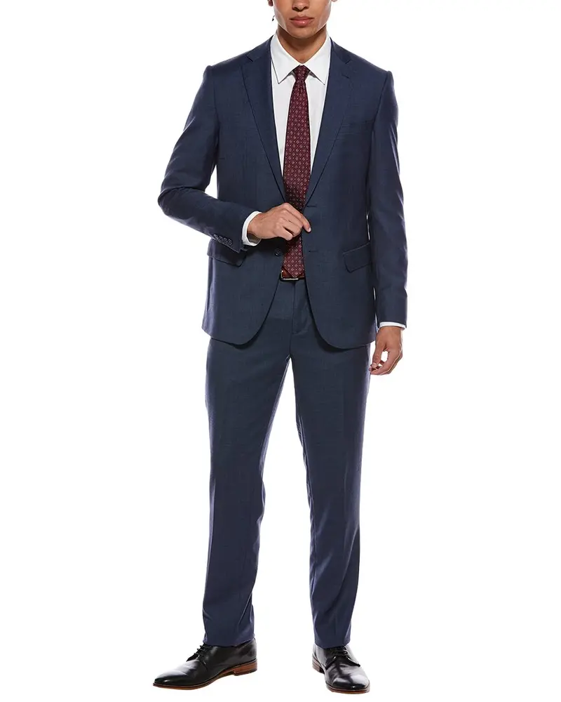 Zanetti 2Pc Wool Suit With Flat Front Pant 1