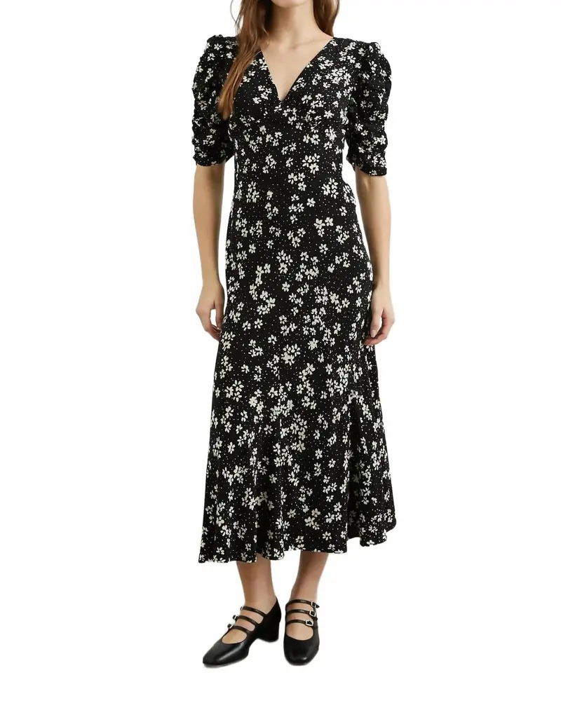 Zariah Floral Dress In Black 1