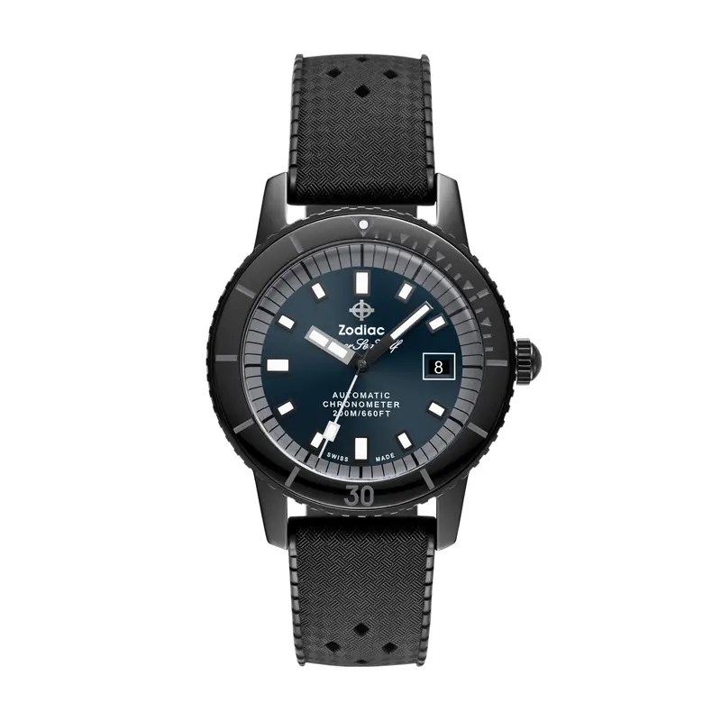 Zodiac Men's Super Sea Wolf Automatic Three-Hand Date, Black Stainless Steel And Ceramic Watch 1