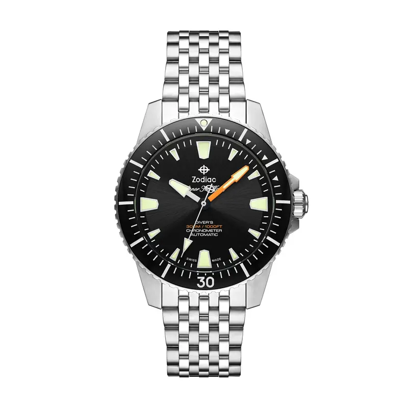 Zodiac Men's Super Sea Wolf Pro-Diver Automatic Stainless Steel Watch 1