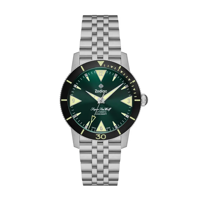 Zodiac Men's Super Sea Wolf Skin Automatic Three-Hand, Stainless Steel Watch 1
