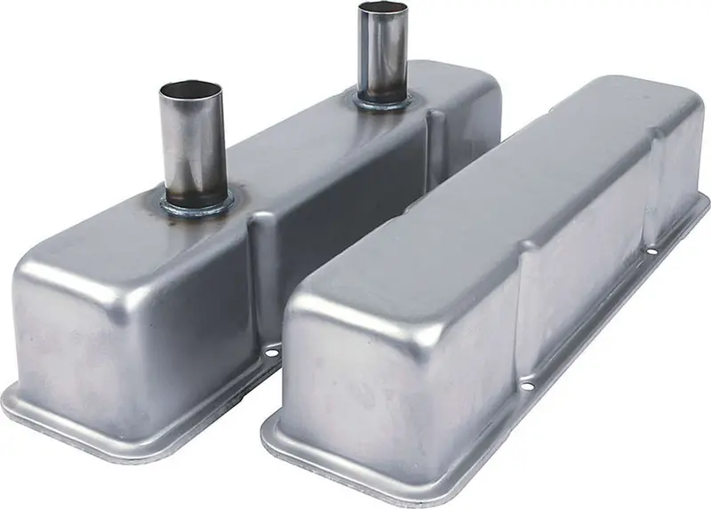 Allstar Performance 26143 Valve Covers Sbc Steel Raw W/Tubes 1