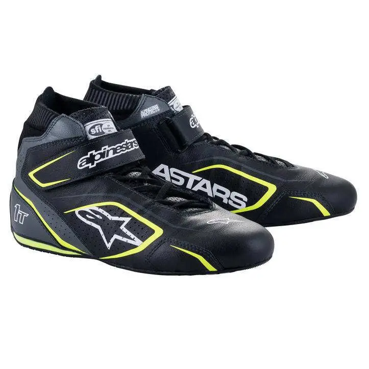Alpinestars Tech-1T V3 Motorcycle Shoe – Black/Fluorescent Yellow, Size 9 (Model 2710122-1055-9) 1