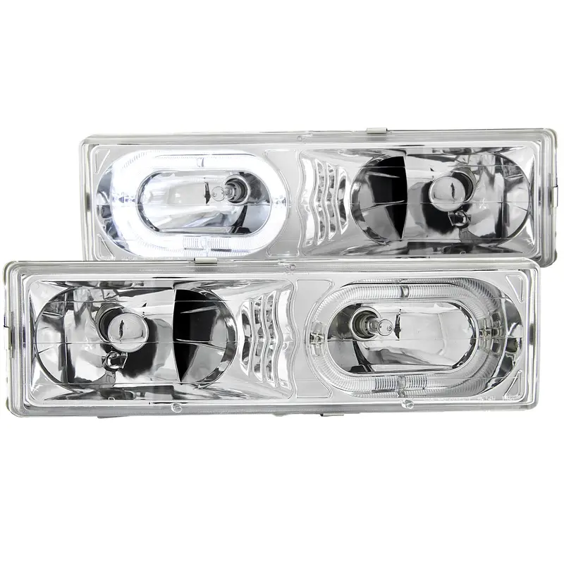 Anzo Usa 111006 Crystal Halo Headlight Set – Clear Lens, Chrome Housing 1