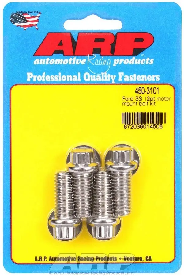 Arp 450-3101 12-Point Stainless Steel Motor Mount Bolt Kit For Small-Block Ford 1