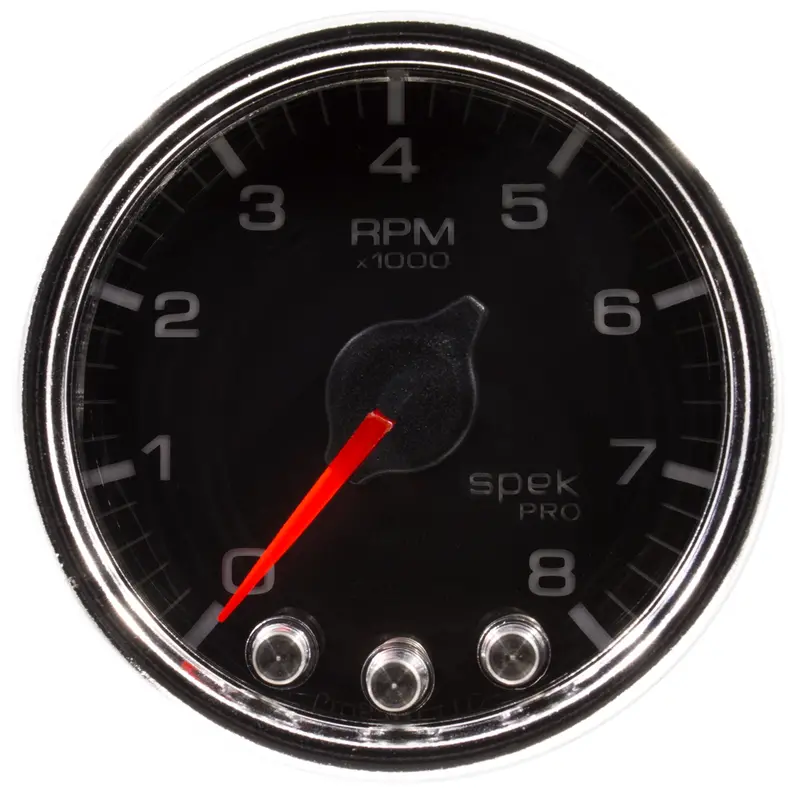 Autometer P33431 2-1/16" Tachometer With Shift Light & Peak Memory – Black/Chrome 1