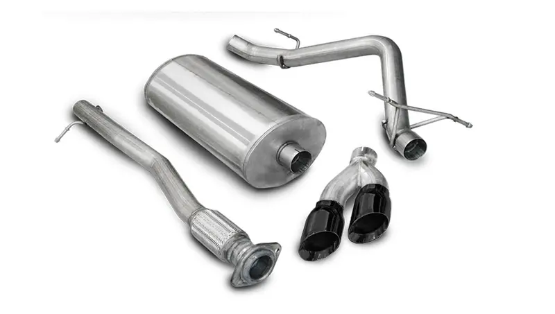 Corsa Performance 14518Blk 3-Inch Cat-Back Exhaust System – Single-Side Design With 4-Inch Black Tips For 2010–2014 Silverado/Sierra Denali 1500 (6.2L V8, 143.5" Wb) 1