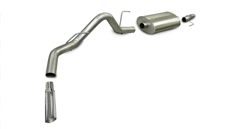 Corsa Performance 24310 3" Cat-Back Exhaust System – Single Exit, 4" Slash-Cut Tip, Stainless Steel, For 2009–2010 Ford F-150 (4.6L/5.4L V8) 1