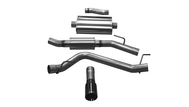 Corsa Touring Cat-Back Exhaust For Jeep Gladiator – 3.0" Diameter, Single Exit, 4" Black Pvd Tip (21062Blk) 1