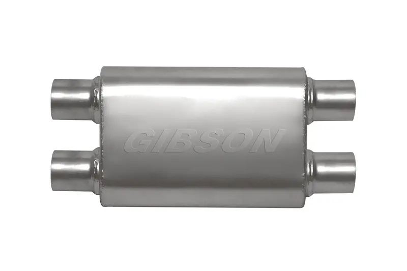 Gibson 55108S Superflow Dual-In/Dual-Out Oval Muffler – Stainless Steel Performance Exhaust Component 1