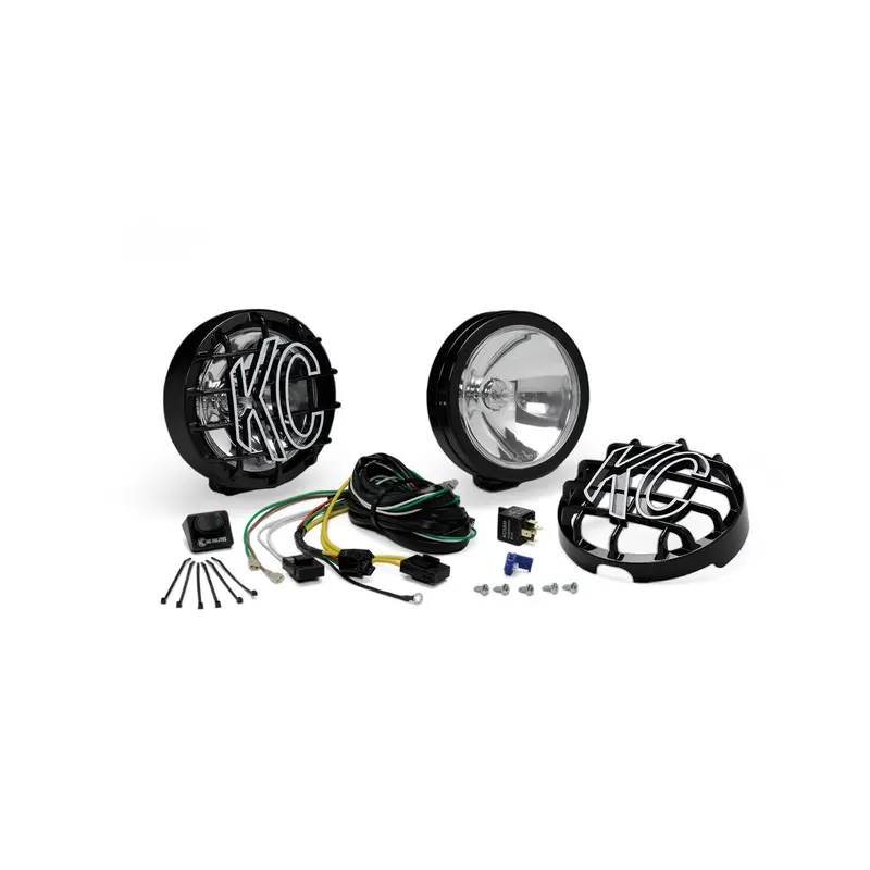 Kc Hilites Slimlite 6-Inch Black Spot Light – 100W Dual-Beam System (Pair) 1