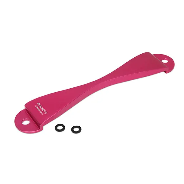 Mishimoto Pink Cnc-Machined Subaru Battery Tie-Down Kit 1