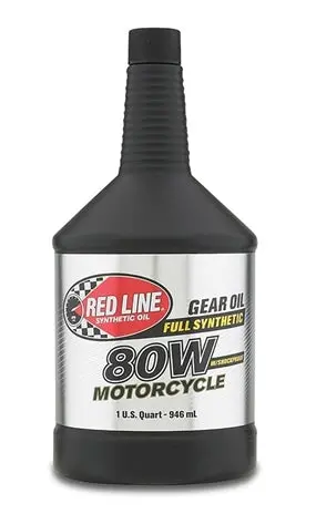 Red Line 80W Synthetic Motorcycle Gear Oil – Shockproof Formula, 1 Quart 1