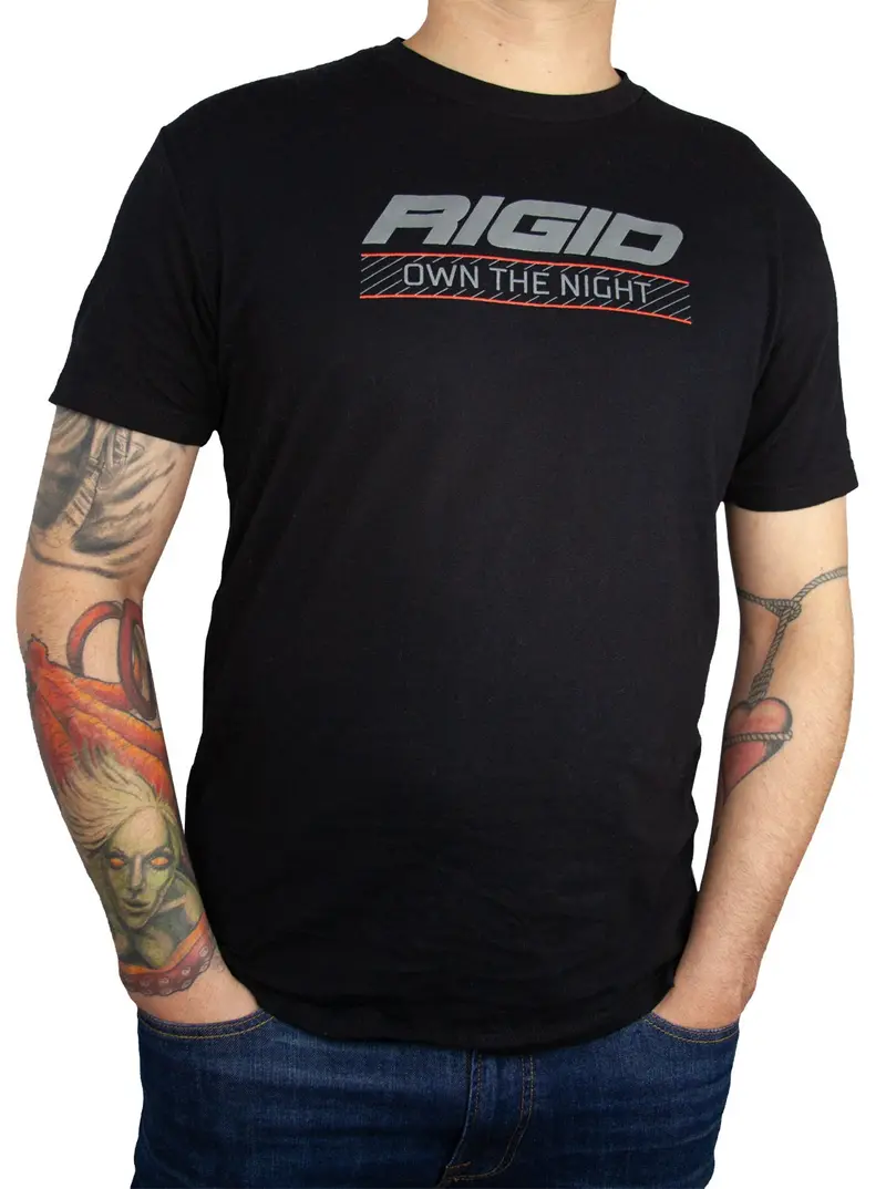 Rigid Industries 1058 'Own The Night' Tactical T-Shirt – Black Medium Cotton Blend 1