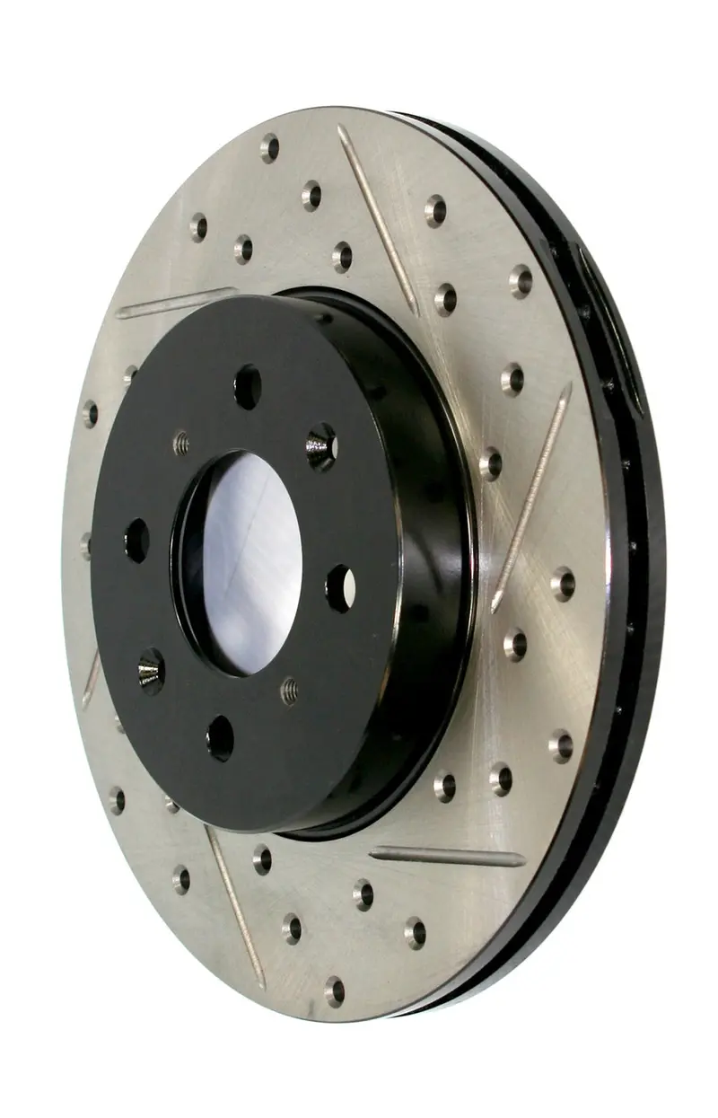 Stoptech 127.47036R Sport Cross-Drilled And Slotted Brake Rotors 1