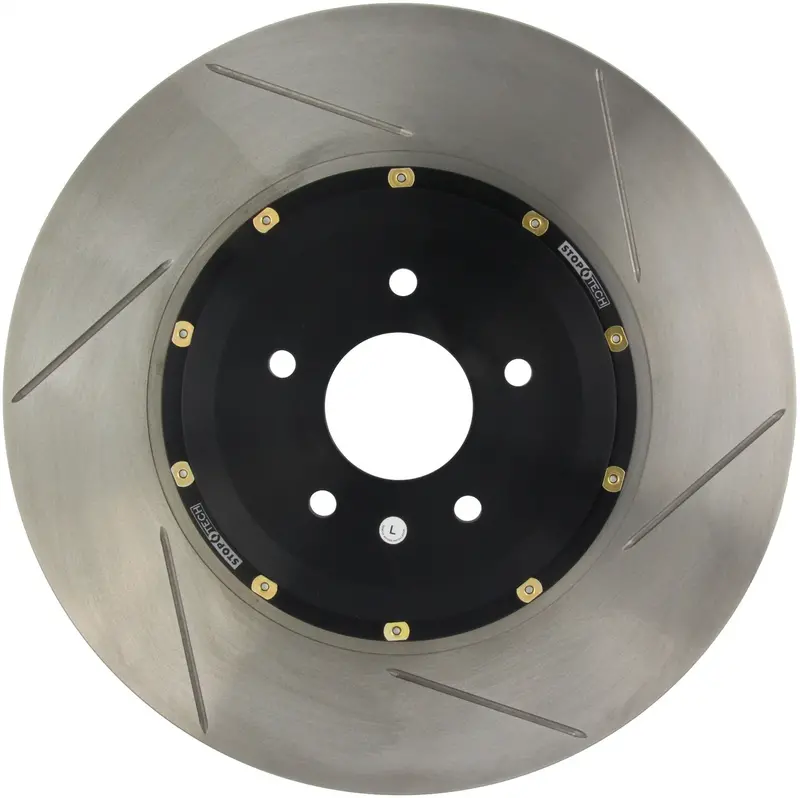 Stoptech 129.61116.36 Aerorotor Front Right – Two-Piece Drilled Rotor With Zinc-Coated Hat 1