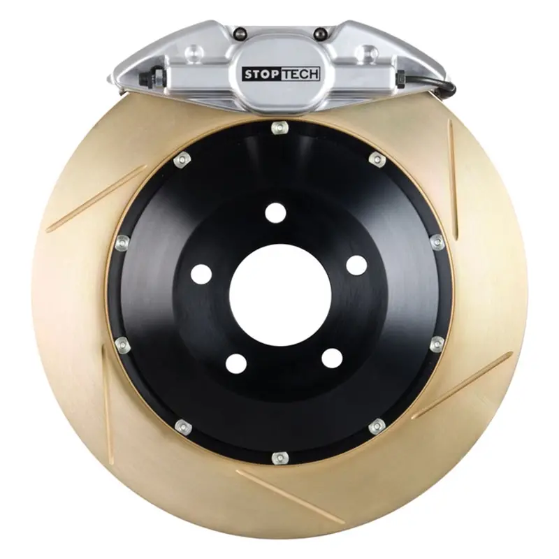 Stoptech 83.135.002G.63 Big Brake Kit – Front, Black Calipers & Slotted Two-Piece Rotors 1