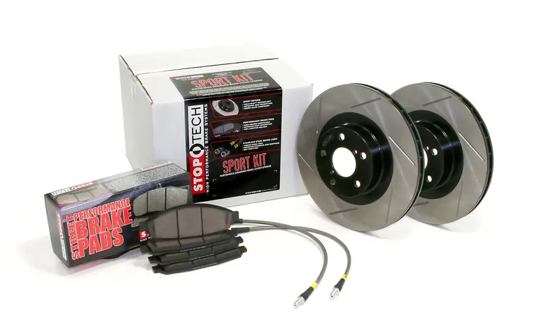 Stoptech 977.62007 Four-Wheel Slotted Brake Kit – Includes Brake Lines & Sport Axle Components 1