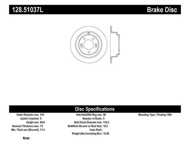 Stoptech Cross-Drilled Sport Rotor – Rear Left (128.51037L) 1