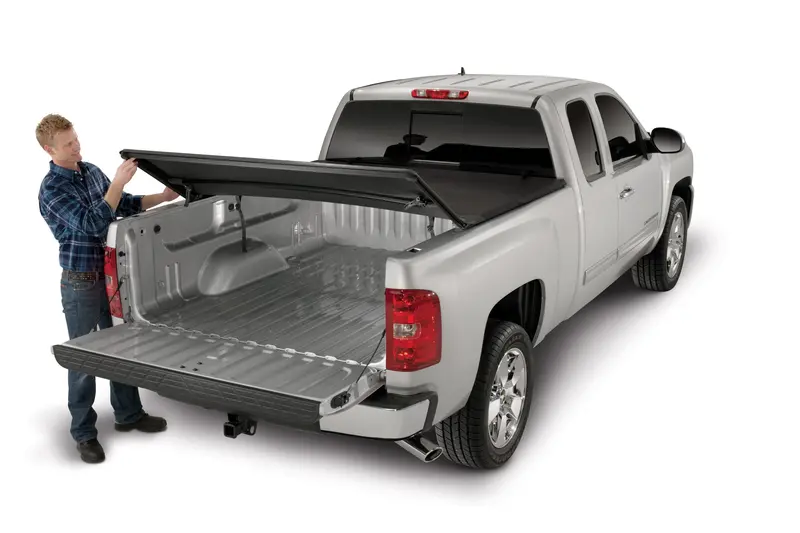 Trailfx Soft Tri-Fold Truck Bed Cover – Black Vinyl With Aluminum Rails (Tfx3002) 1